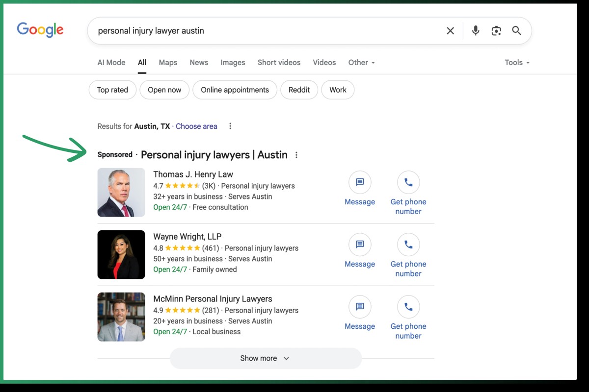 Top Personal Injury Lawyer Google Ads Agency in Austin